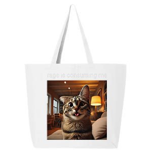 Funny Rage Is Consuming Me Silly Staring Cat Meme 25L Jumbo Tote