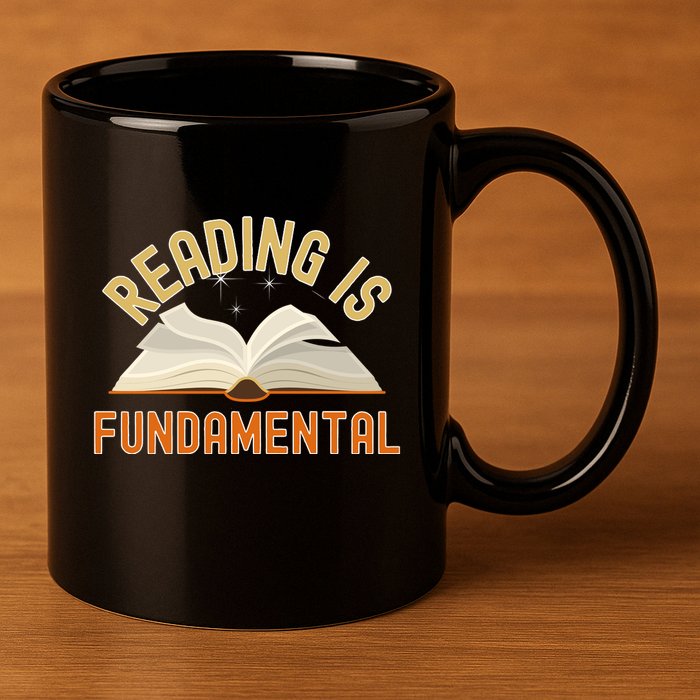 Funny Reading Is Fundamental Reading Book Lovers 11oz C Handle Ceramic Mug