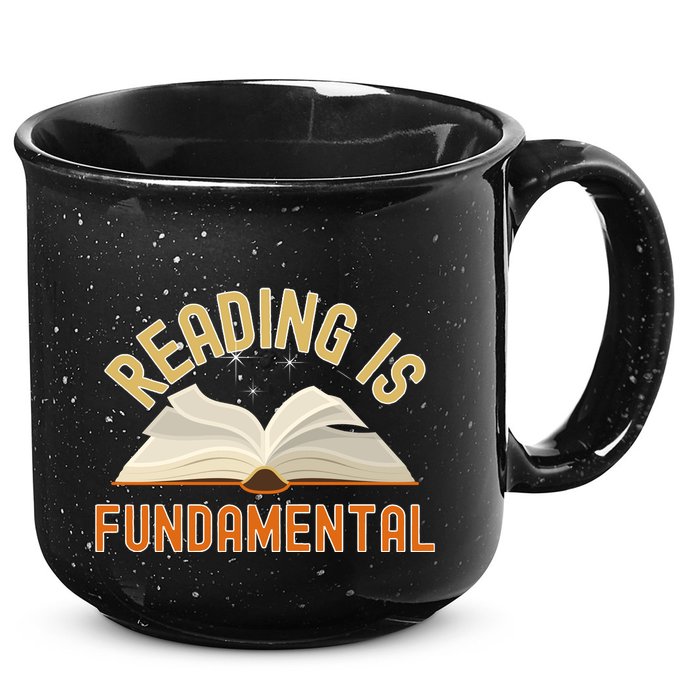 Funny Reading Is Fundamental Reading Book Lovers 15oz Campfire Ceramic Mug