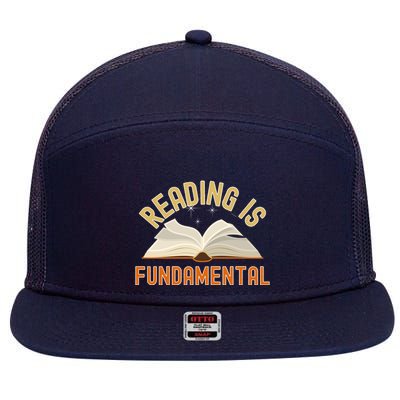 Funny Reading Is Fundamental Reading Book Lovers 7 Panel Mesh Trucker Snapback Hat