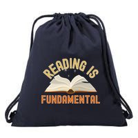 Funny Reading Is Fundamental Reading Book Lovers Drawstring Bag