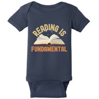 Funny Reading Is Fundamental Reading Book Lovers Baby Bodysuit