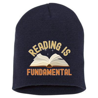 Funny Reading Is Fundamental Reading Book Lovers Short Acrylic Beanie