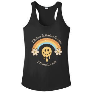 Funny Rainbow I Believe In Holding Grudges I'll Heal In Hell Ladies PosiCharge Competitor Racerback Tank