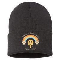 Funny Rainbow I Believe In Holding Grudges I'll Heal In Hell Sustainable Knit Beanie