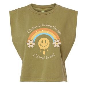 Funny Rainbow I Believe In Holding Grudges I'll Heal In Hell Garment-Dyed Women's Muscle Tee