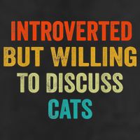 Funny Retro Introverted But Willing To Discuss Cats Knit Cap Winter Beanie