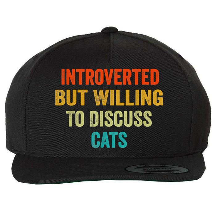 Funny Retro Introverted But Willing To Discuss Cats Wool Snapback Cap