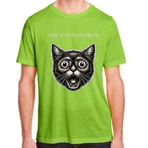 Funny Rage Is Consuming Me Silly Staring Cat Meme Adult ChromaSoft Performance T-Shirt