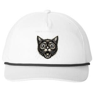 Funny Rage Is Consuming Me Silly Staring Cat Meme Snapback Five-Panel Rope Hat