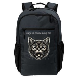 Funny Rage Is Consuming Me Silly Staring Cat Meme Daily Commute Backpack