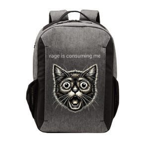 Funny Rage Is Consuming Me Silly Staring Cat Meme Vector Backpack