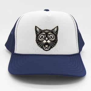 Funny Rage Is Consuming Me Silly Staring Cat Meme Trucker Hat