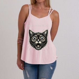 Funny Rage Is Consuming Me Silly Staring Cat Meme Women's Strappy Tank