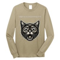 Funny Rage Is Consuming Me Silly Staring Cat Meme Long Sleeve Shirt