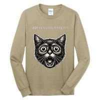 Funny Rage Is Consuming Me Silly Staring Cat Meme Tall Long Sleeve T-Shirt