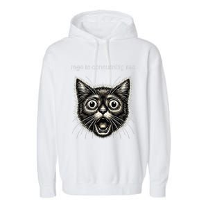 Funny Rage Is Consuming Me Silly Staring Cat Meme Garment-Dyed Fleece Hoodie