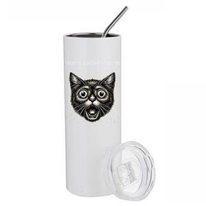 Funny Rage Is Consuming Me Silly Staring Cat Meme Stainless Steel Tumbler