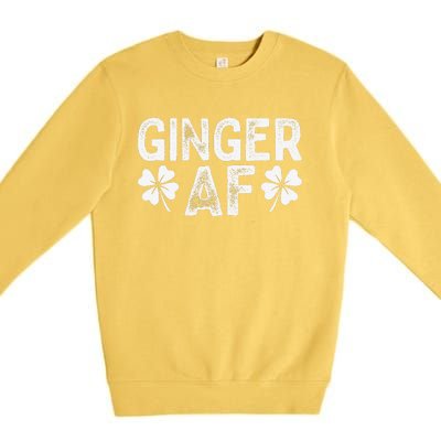 Funny Redhead Irish Ginger AF St Patricks Day Drinking Women Premium Crewneck Sweatshirt