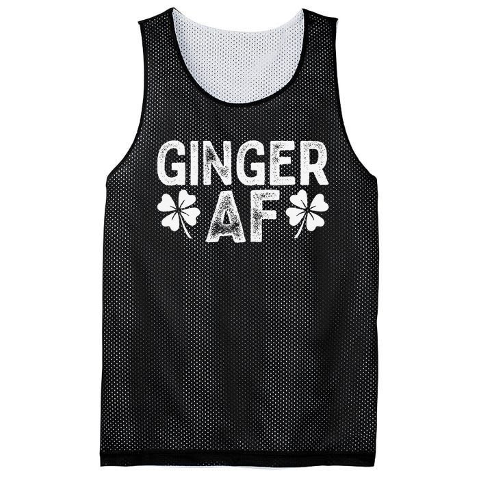 Funny Redhead Irish Ginger AF St Patricks Day Drinking Women Mesh Reversible Basketball Jersey Tank