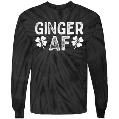 Funny Redhead Irish Ginger AF St Patricks Day Drinking Women Tie-Dye Long Sleeve Shirt