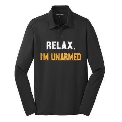 Funny Relax I’M Unarmed Hand Amputee Silk Touch Performance Long Sleeve Polo