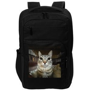 Funny Rage Is Consuming Me Silly Staring Cat Meme Impact Tech Backpack