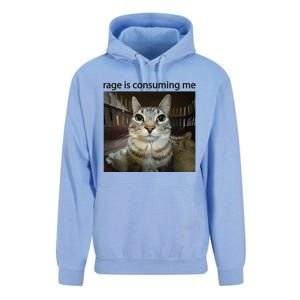 Funny Rage Is Consuming Me Silly Staring Cat Meme Unisex Surf Hoodie