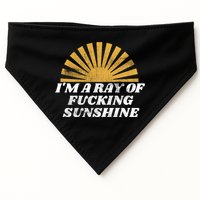 Funny Retro I'm A Ray Of Fucking Sunshine Gift USA-Made Doggie Bandana
