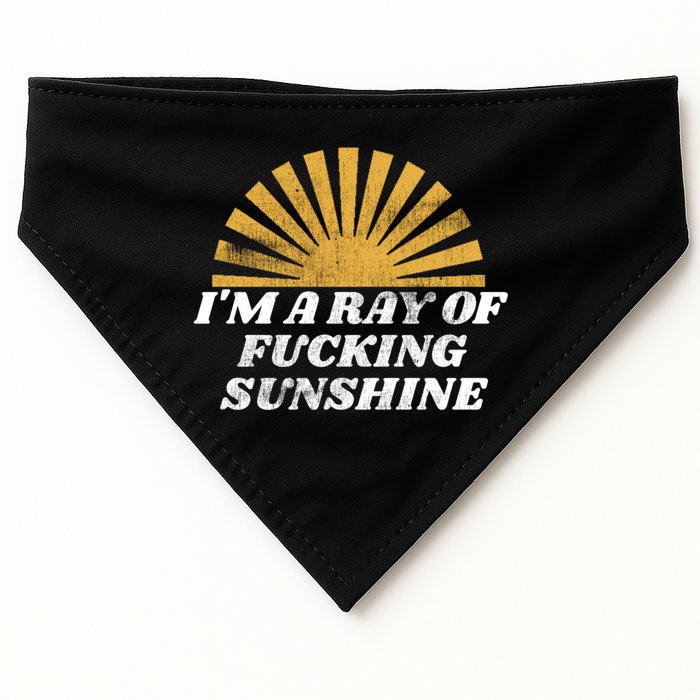 Funny Retro I'm A Ray Of Fucking Sunshine Gift USA-Made Doggie Bandana
