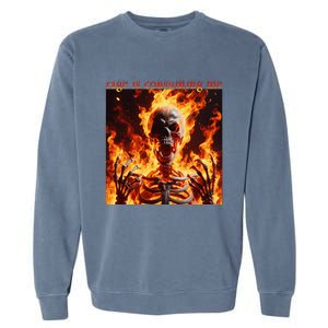 Funny Rage Is Consuming Me Skeleton Meme Garment-Dyed Sweatshirt