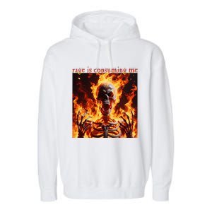 Funny Rage Is Consuming Me Skeleton Meme Garment-Dyed Fleece Hoodie