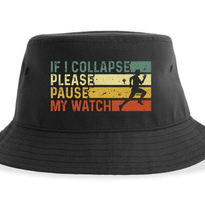 Funny Runner If I Collapse Please Pause My Watch Running Sustainable Bucket Hat