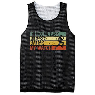 Funny Runner If I Collapse Please Pause My Watch Running Mesh Reversible Basketball Jersey Tank