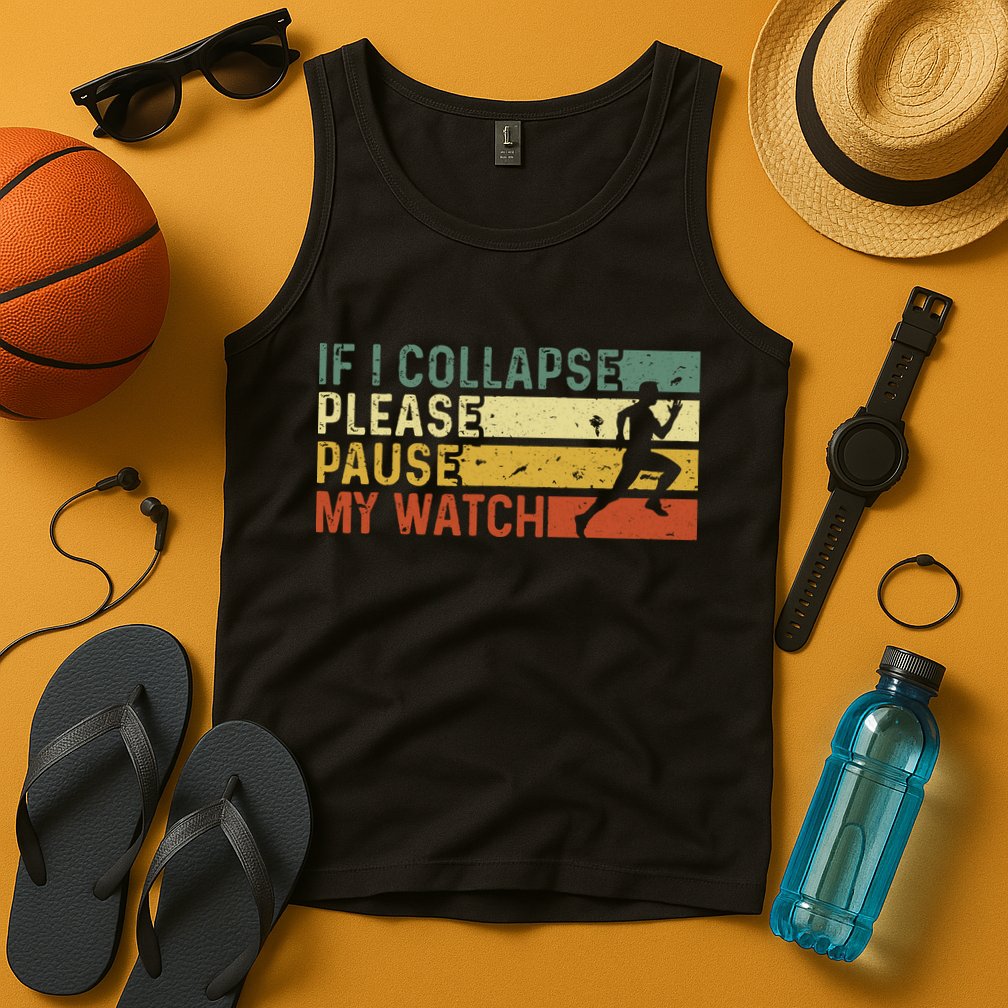 Funny Runner If I Collapse Please Pause My Watch Running Tank Top