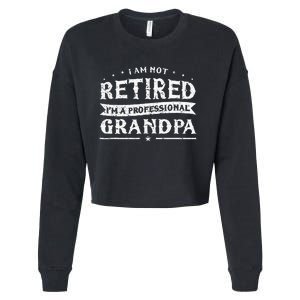 Funny Retiree Im Not Retired Im A Professional Grandpa Cropped Pullover Crew