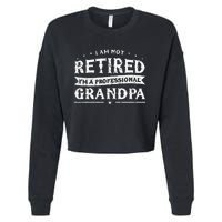 Funny Retiree Im Not Retired Im A Professional Grandpa Cropped Pullover Crew