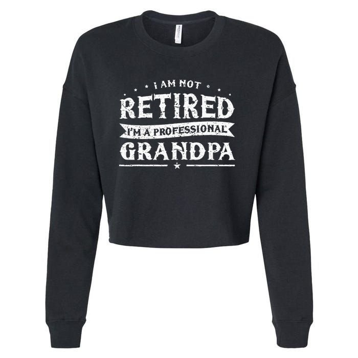 Funny Retiree Im Not Retired Im A Professional Grandpa Cropped Pullover Crew