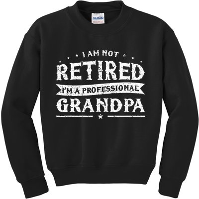 Funny Retiree Im Not Retired Im A Professional Grandpa Kids Sweatshirt
