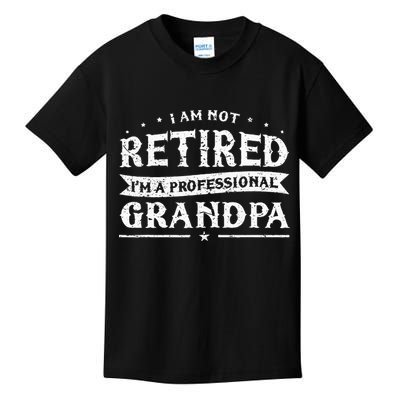 Funny Retiree Im Not Retired Im A Professional Grandpa Kids T-Shirt