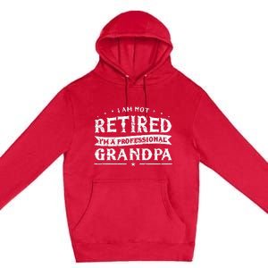 Funny Retiree Im Not Retired Im A Professional Grandpa Premium Pullover Hoodie