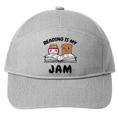 Funny Reading Is My Jam for Teacher Nerd Bookworm Book Lover 7-Panel Snapback Hat