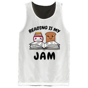 Funny Reading Is My Jam for Teacher Nerd Bookworm Book Lover Mesh Reversible Basketball Jersey Tank