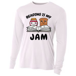 Funny Reading Is My Jam for Teacher Nerd Bookworm Book Lover Cooling Performance Long Sleeve Crew