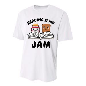 Funny Reading Is My Jam for Teacher Nerd Bookworm Book Lover Performance Sprint T-Shirt