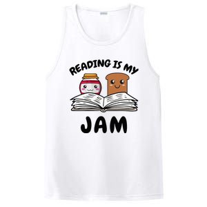 Funny Reading Is My Jam for Teacher Nerd Bookworm Book Lover PosiCharge Competitor Tank