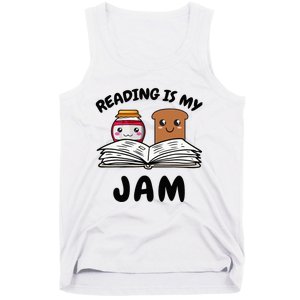 Funny Reading Is My Jam for Teacher Nerd Bookworm Book Lover Tank Top