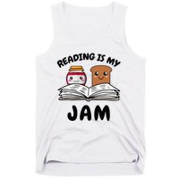 Funny Reading Is My Jam for Teacher Nerd Bookworm Book Lover Tank Top