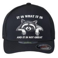 Funny Raccoon It Is What It Is And It Is Not Great Flexfit Unipanel Trucker Cap