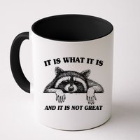 Funny Raccoon It Is What It Is And It Is Not Great Mug
